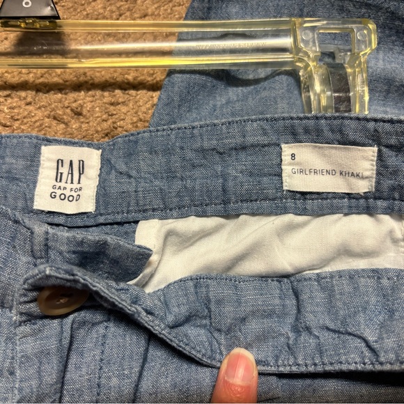 Chambray Gap Girlfriend Khakis - Picture 3 of 6